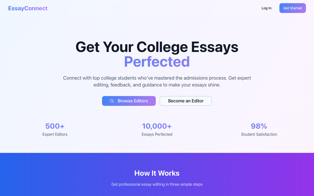 Essay Editor website preview